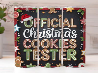 Funny Christmas Cookie Tester Tumbler, Funny Gingerbread Wrap, Holiday Baking Sublimation, Official Cookie Cup, 20Oz Skinny Tumbler Wrap, Festive Foodie Mug, Cute Christmas Design Sublimation Lara' s Designs 