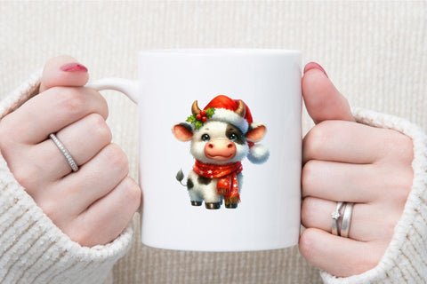 Funny Christmas Cow Sublimation Clipart Sublimation designartist 