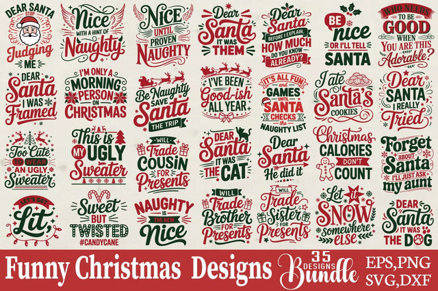 Funny Christmas Designs Bundle SVG Angelina750 