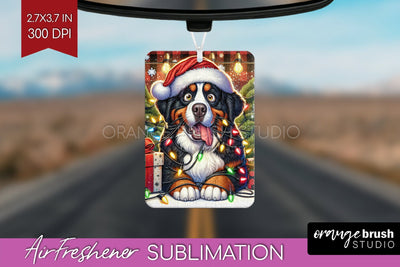 Funny Christmas Dog Air Freshener Sublimation OrangeBrushStudio 