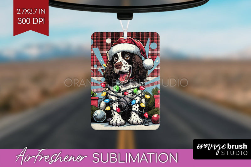 Funny Christmas Dog Air Freshener Sublimation OrangeBrushStudio 
