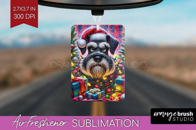 Funny Christmas Dog Air Freshener Sublimation OrangeBrushStudio 