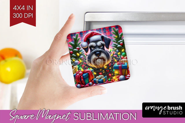 Funny Christmas Dog Magnet PNG Sublimation OrangeBrushStudio 