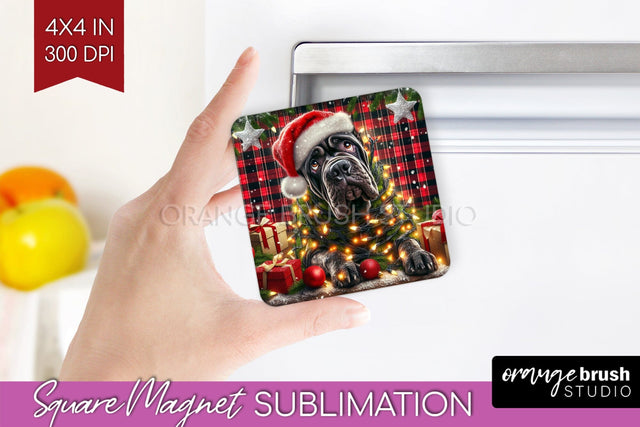 Funny Christmas Dog Magnet PNG Sublimation OrangeBrushStudio 