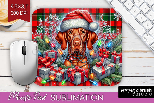 Funny Christmas Dog Mouse Pad PNG Sublimation OrangeBrushStudio 