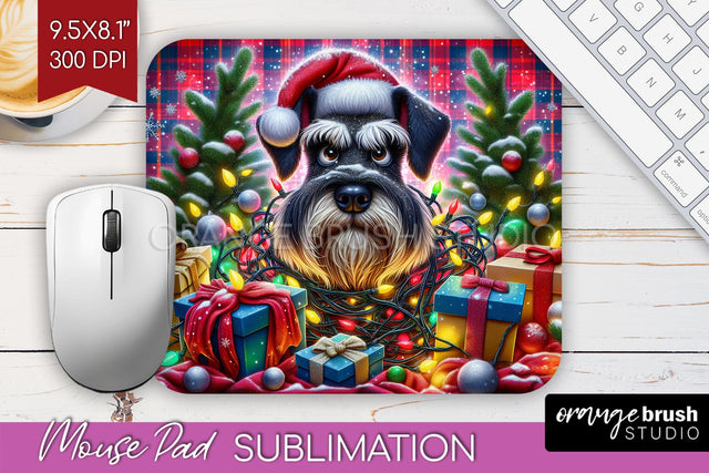 Funny Christmas Dog Mouse Pad PNG Sublimation OrangeBrushStudio 