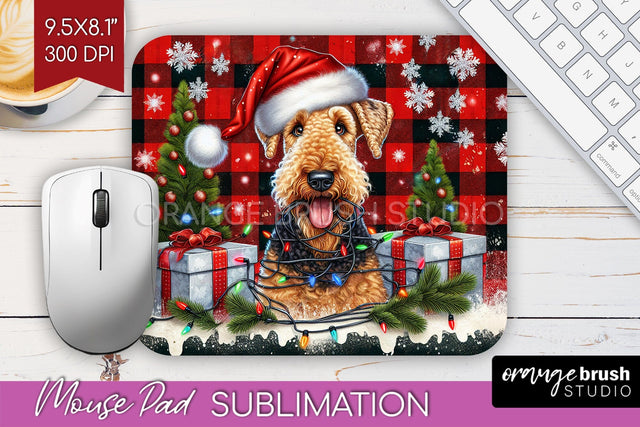 Funny Christmas Dog Mouse Pad PNG Sublimation OrangeBrushStudio 