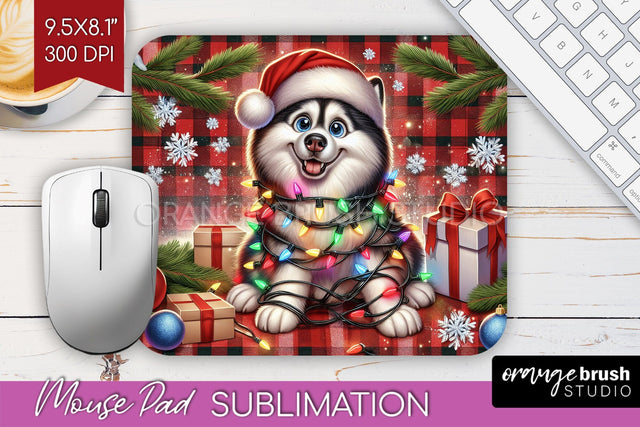 Funny Christmas Dog Mouse Pad PNG Sublimation OrangeBrushStudio 