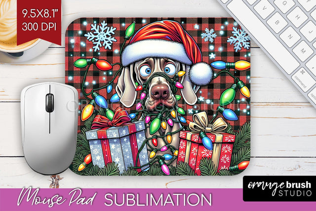 Funny Christmas Dog Mouse Pad PNG Sublimation OrangeBrushStudio 