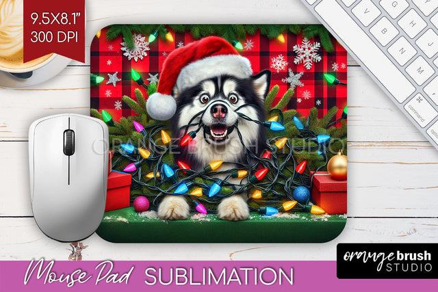 Funny Christmas Dog Mouse Pad PNG Sublimation OrangeBrushStudio 