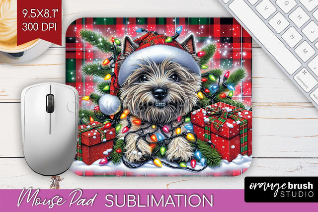 Funny Christmas Dog Mouse Pad PNG Sublimation OrangeBrushStudio 
