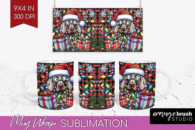 Funny Christmas Dog Mug Wrap PNG Sublimation OrangeBrushStudio 