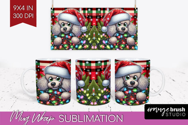 Funny Christmas Dog Mug Wrap PNG Sublimation OrangeBrushStudio 