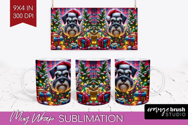 Funny Christmas Dog Mug Wrap PNG Sublimation OrangeBrushStudio 