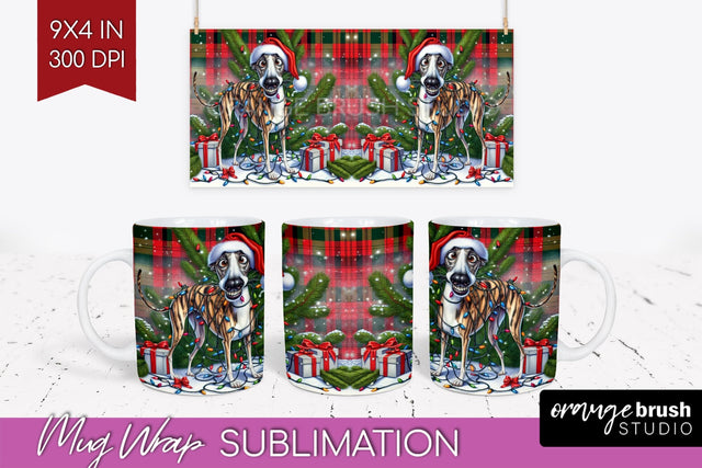 Funny Christmas Dog Mug Wrap PNG Sublimation OrangeBrushStudio 