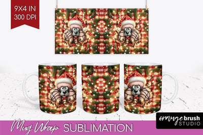 Funny Christmas Dog Mug Wrap PNG Sublimation OrangeBrushStudio 