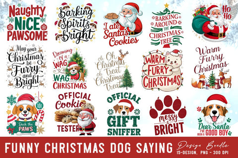 Funny Christmas Dog Saying PNG Bundle SVG FiveStarCrafting 