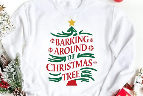 Funny Christmas Dog Saying SVG, Barking Around The Christmas Tree SVG FiveStarCrafting 