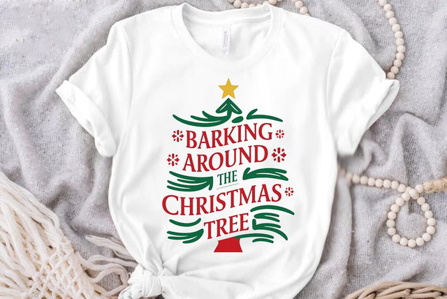 Funny Christmas Dog Saying SVG, Barking Around The Christmas Tree SVG FiveStarCrafting 