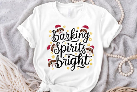 Funny Christmas Dog Saying SVG, Barking Spirits Bright SVG FiveStarCrafting 