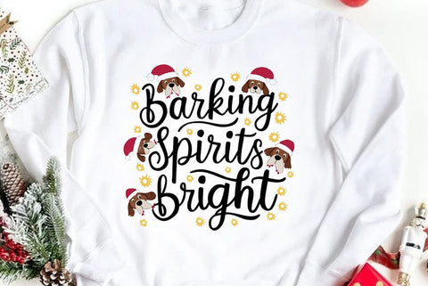 Funny Christmas Dog Saying SVG, Barking Spirits Bright SVG FiveStarCrafting 