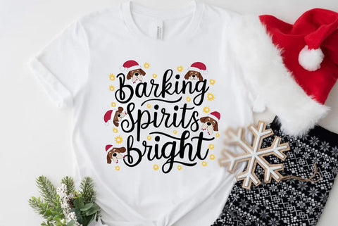 Funny Christmas Dog Saying SVG, Barking Spirits Bright SVG FiveStarCrafting 