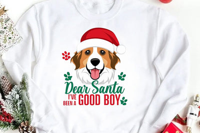 Funny Christmas Dog Saying SVG, Dear Santa I’ve Been A Good Boy SVG FiveStarCrafting 