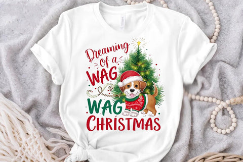 Funny Christmas Dog Saying SVG, Dreaming of a wag Christmas SVG FiveStarCrafting 