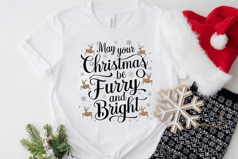 Funny Christmas Dog Saying SVG, May your Christmas be furry and bright SVG FiveStarCrafting 