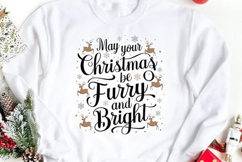 Funny Christmas Dog Saying SVG, May your Christmas be furry and bright SVG FiveStarCrafting 