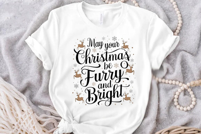 Funny Christmas Dog Saying SVG, May your Christmas be furry and bright SVG FiveStarCrafting 