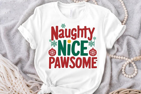 Funny Christmas Dog Saying SVG, Naughty Nice Pawsome SVG FiveStarCrafting 