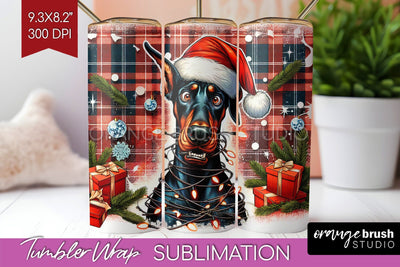 Funny Christmas Dog Tumbler Wrap Sublimation OrangeBrushStudio 