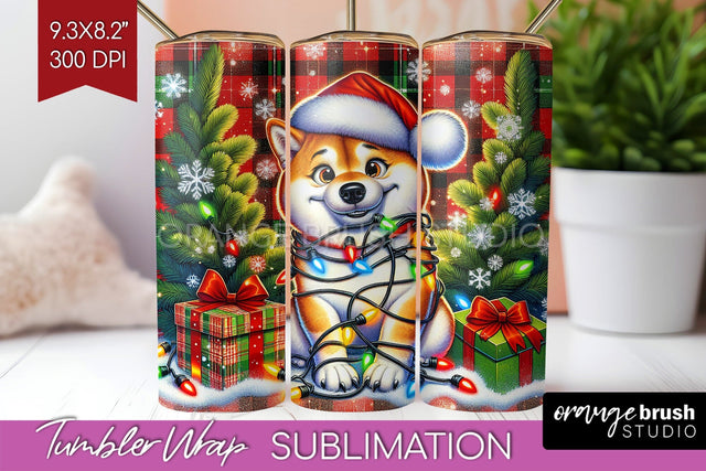 Funny Christmas Dog Tumbler Wrap Sublimation OrangeBrushStudio 