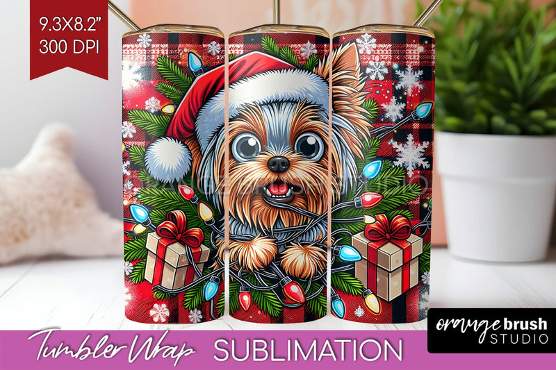 Funny Christmas Dog Tumbler Wrap Sublimation OrangeBrushStudio 
