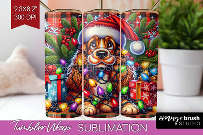 Funny Christmas Dog Tumbler Wrap Sublimation OrangeBrushStudio 