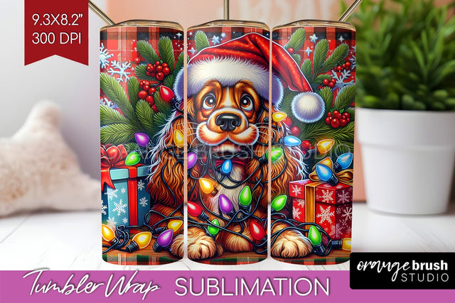 Funny Christmas Dog Tumbler Wrap Sublimation OrangeBrushStudio 
