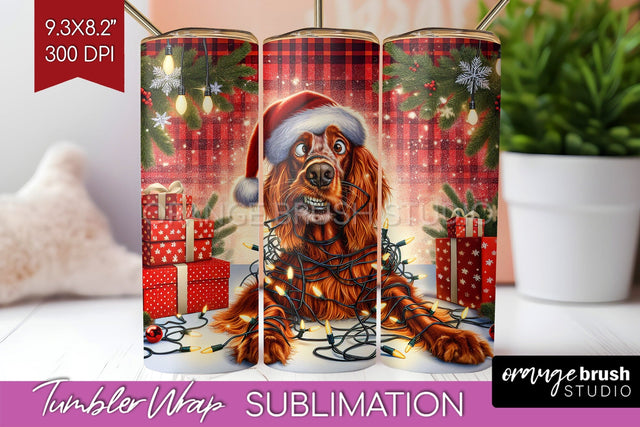 Funny Christmas Dog Tumbler Wrap Sublimation OrangeBrushStudio 