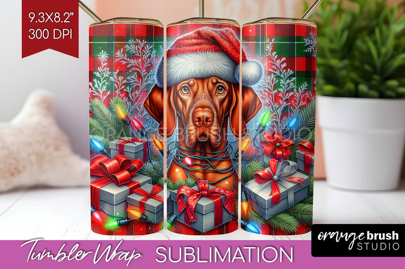 Funny Christmas Dog Tumbler Wrap Sublimation OrangeBrushStudio 