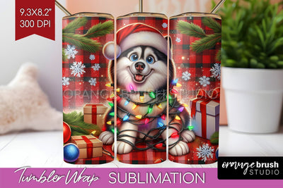 Funny Christmas Dog Tumbler Wrap Sublimation OrangeBrushStudio 
