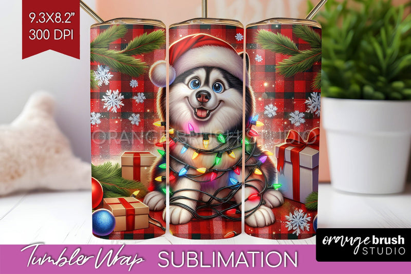 Funny Christmas Dog Tumbler Wrap Sublimation OrangeBrushStudio 