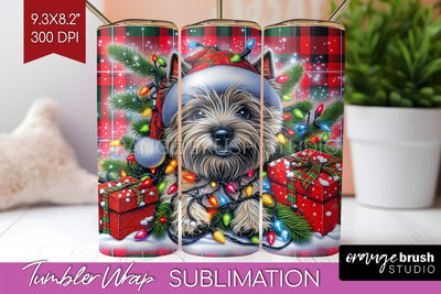 Funny Christmas Dog Tumbler Wrap Sublimation OrangeBrushStudio 