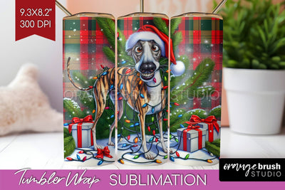 Funny Christmas Dog Tumbler Wrap Sublimation OrangeBrushStudio 