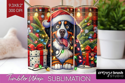 Funny Christmas Dog Tumbler Wrap Sublimation OrangeBrushStudio 