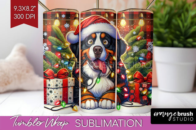 Funny Christmas Dog Tumbler Wrap Sublimation OrangeBrushStudio 
