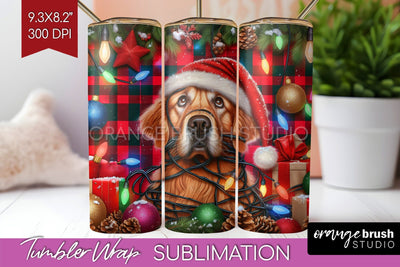 Funny Christmas Dog Tumbler Wrap Sublimation OrangeBrushStudio 