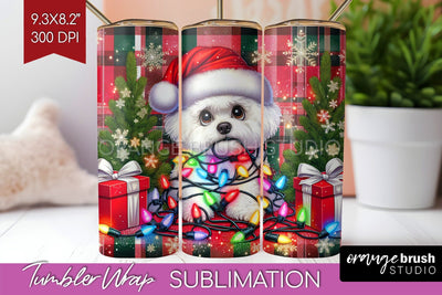 Funny Christmas Dog Tumbler Wrap Sublimation OrangeBrushStudio 