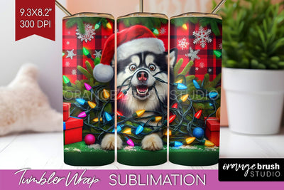 Funny Christmas Dog Tumbler Wrap Sublimation OrangeBrushStudio 