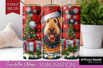 Funny Christmas Dog Tumbler Wrap Sublimation OrangeBrushStudio 