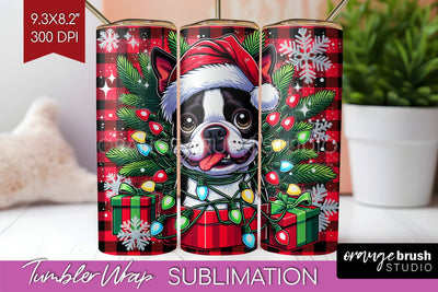 Funny Christmas Dog Tumbler Wrap Sublimation OrangeBrushStudio 